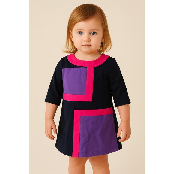 GAP Other - GAP Toddler Girl Colorblock Dress Navy Purple Pink Mod Style – Size 3T